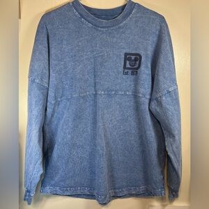 DISNEY Spirit Jersey Shirt Adult Sm Walt Disney World Jean Acid Wash Long Sleeve